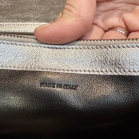 Saint Laurent Silver Metallic Kate Monogram Wallet On Chain Clutch - Picture 13 of 15